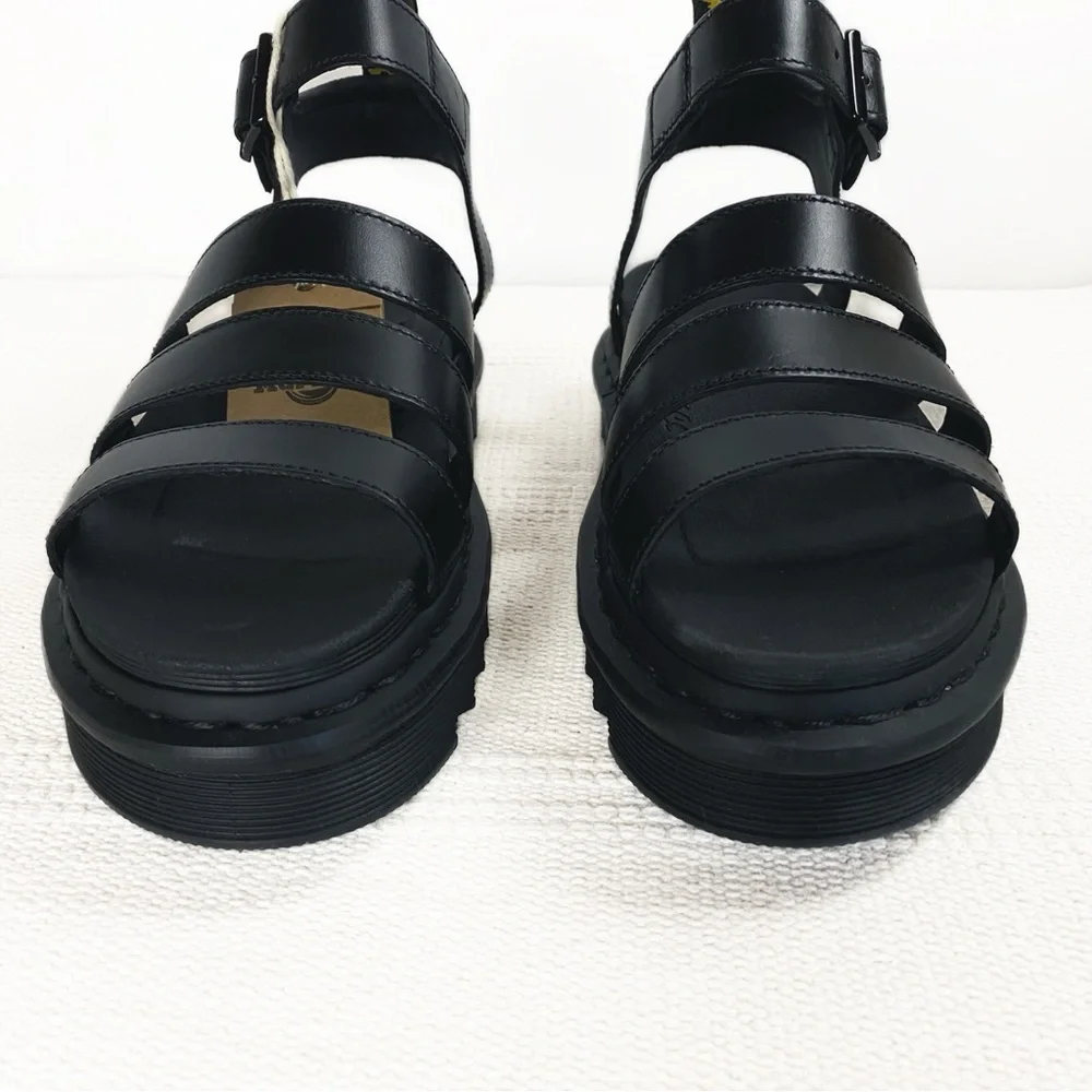 NIB Dr. Martens Blaire Hydro Sandals Black Chunky Strappy Y2K style size 10